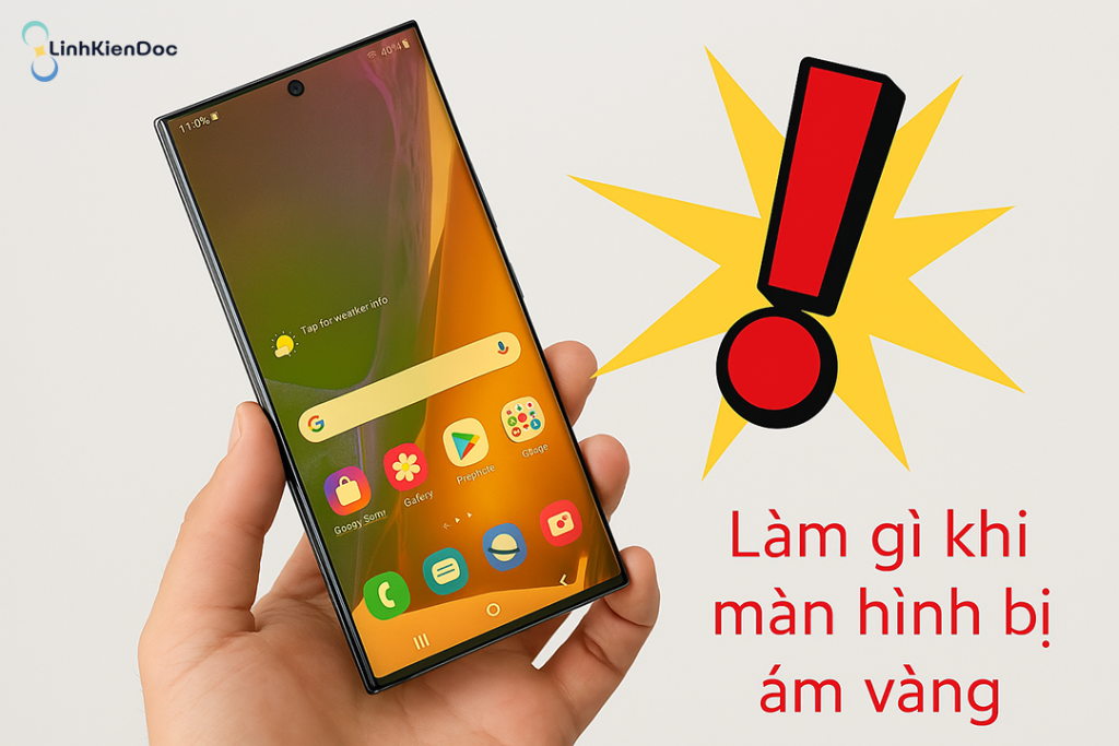 màn hình điện thoại bị ám vàng